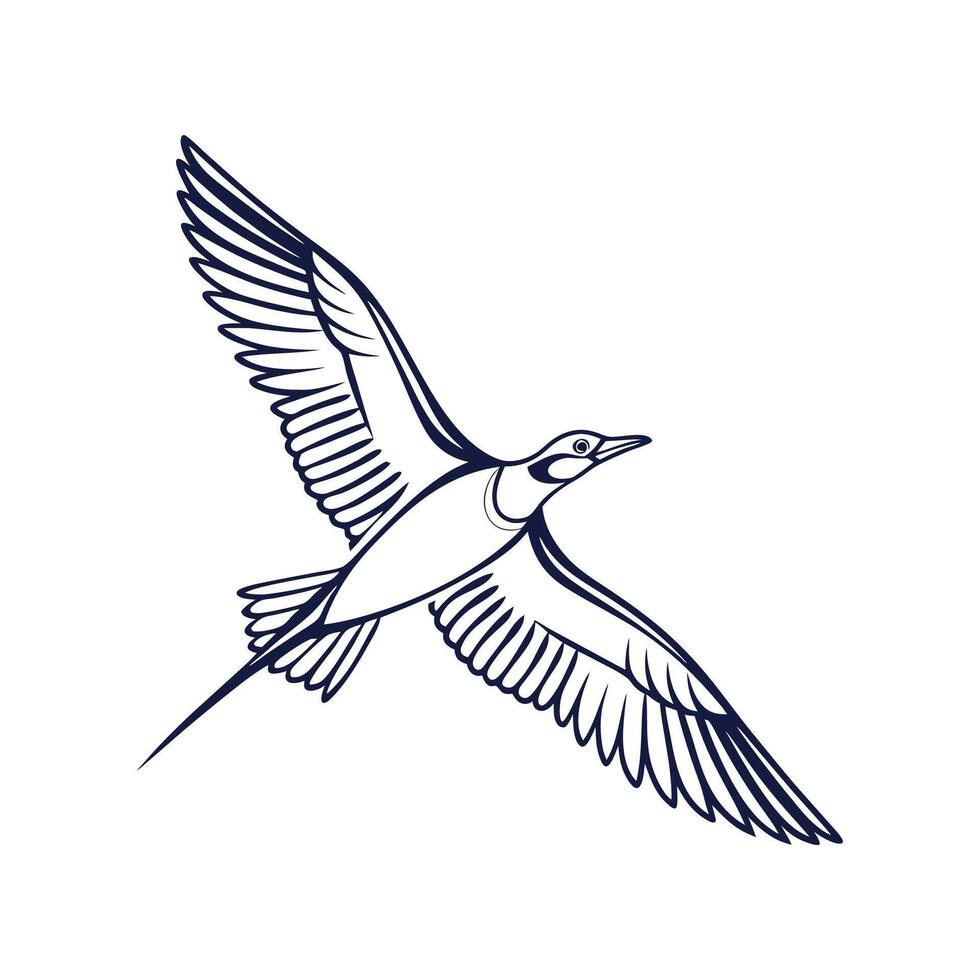 Creative Simple Bird silhouette Style white background vector