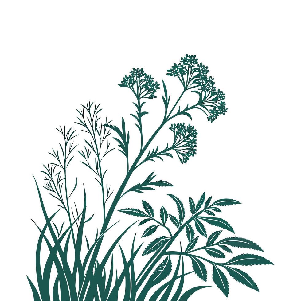 Creative Simple flower silhouette Style with white vector