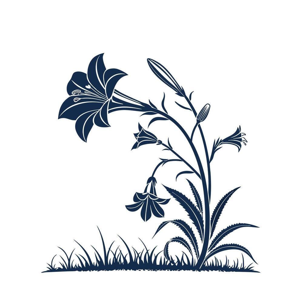 Creative Simple flower silhouette Style with vector