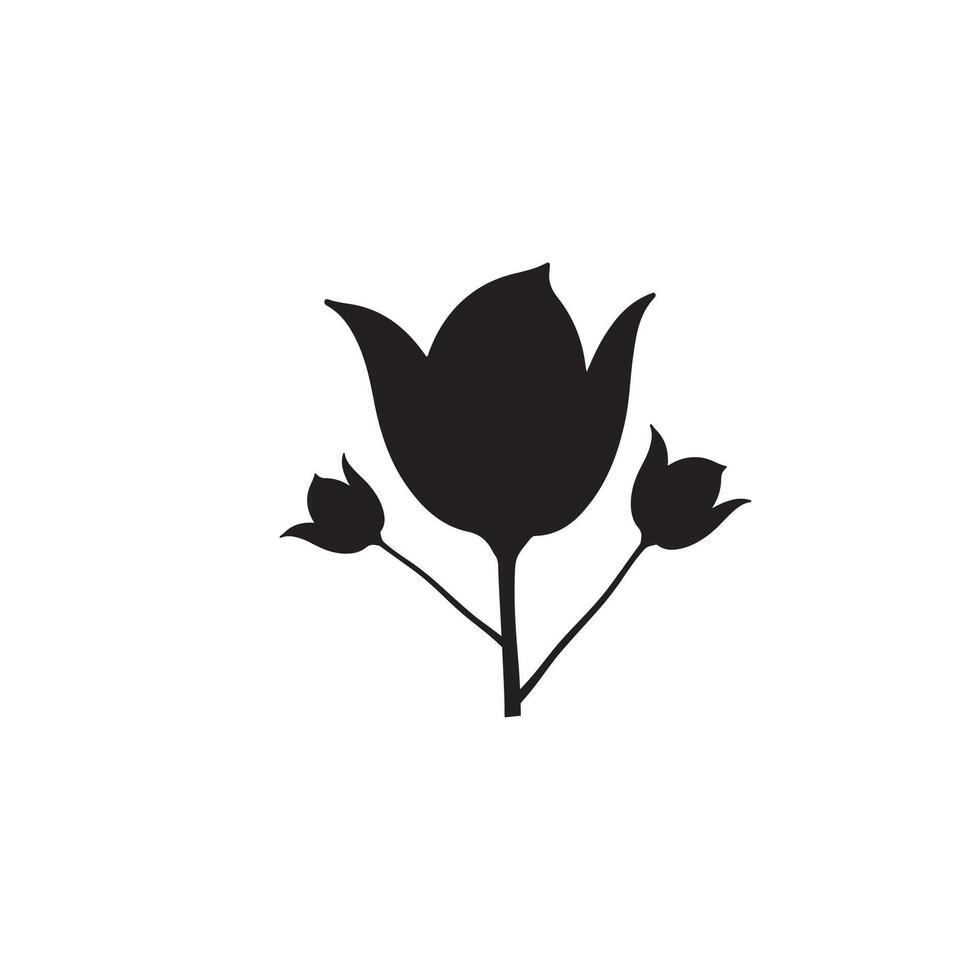 New Flower Rose Silhouette Style with white vector