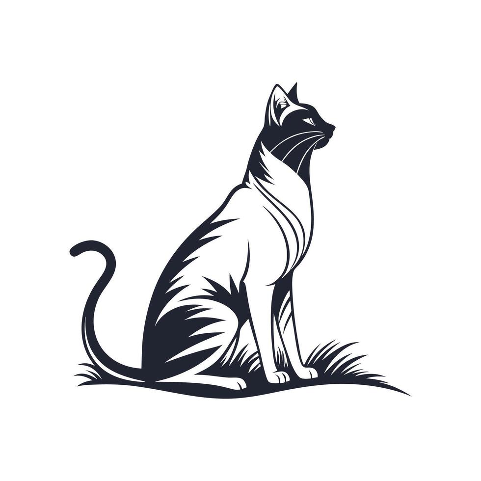 Creative Simple Cat silhouette Style with white background vector