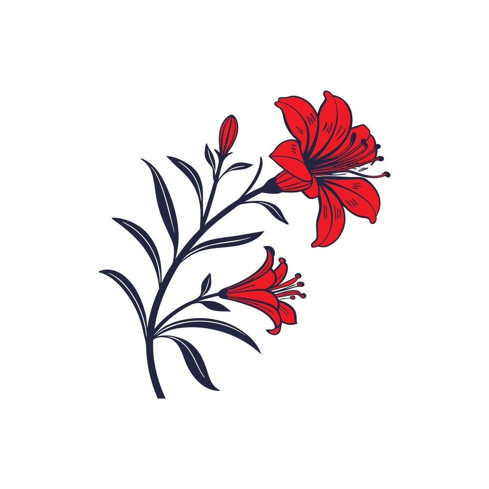 Creative Simple flower silhouette Style with background design template vector
