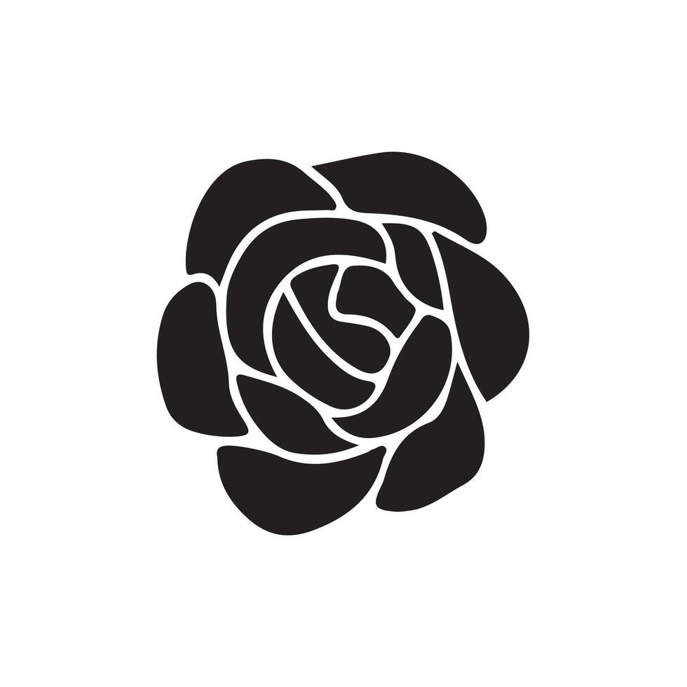 simple Flower Rose silhouette Style white background vector
