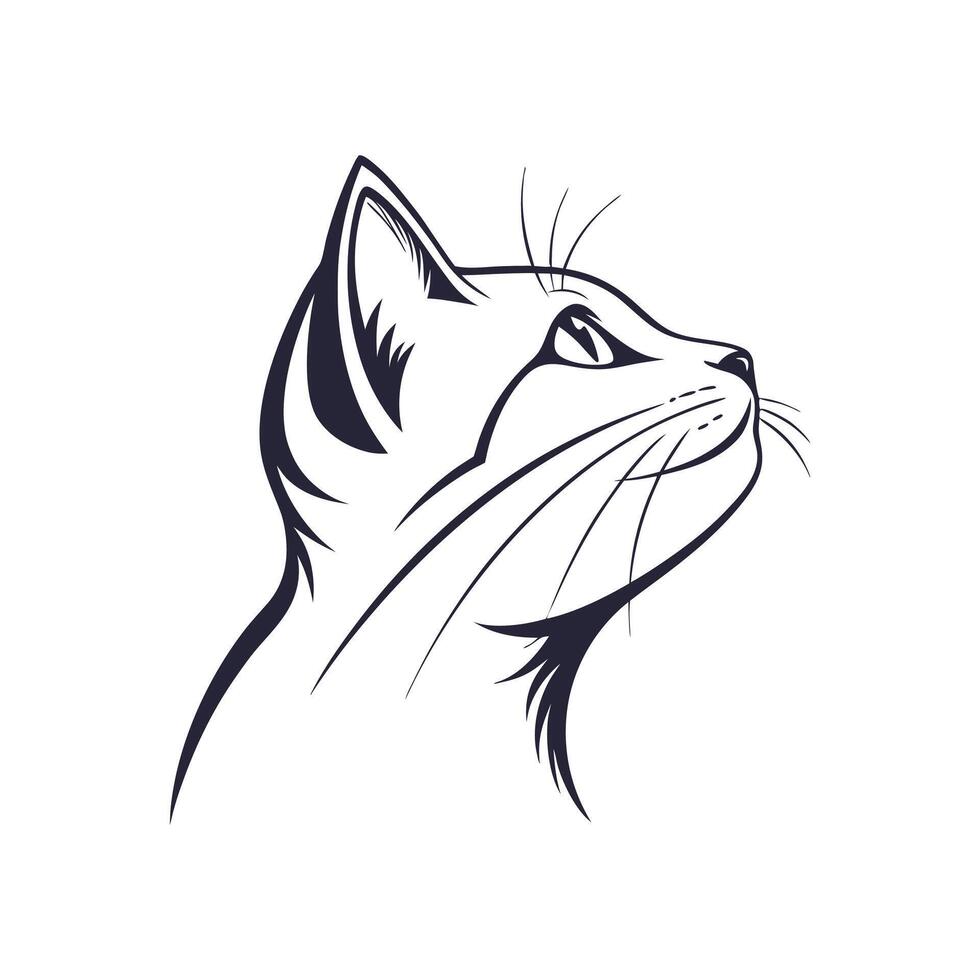 Creative Simple Cat silhouette Style with white background template vector