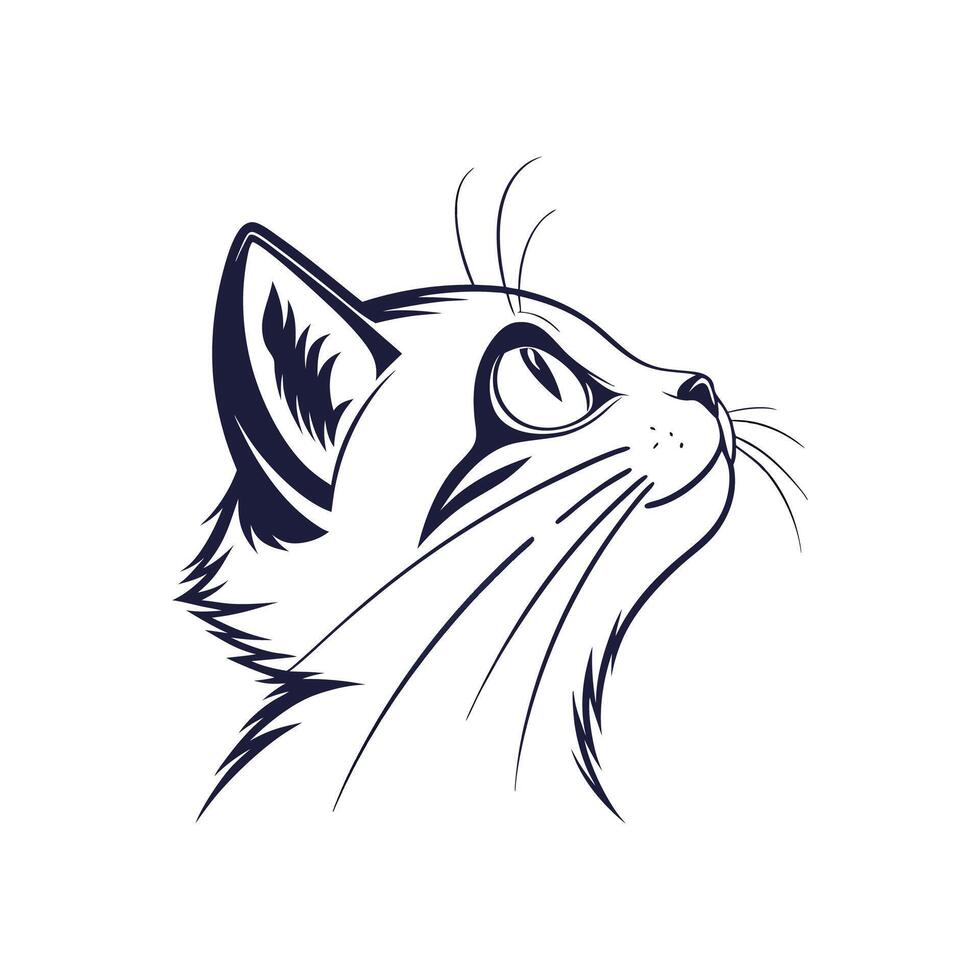 Creative Simple Cat silhouette Style white background vector