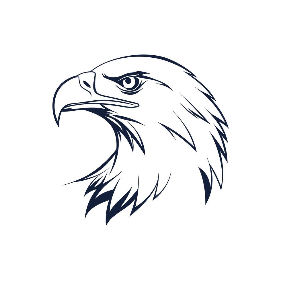 Creative Simple Hawk Face silhouette Style background design template vector