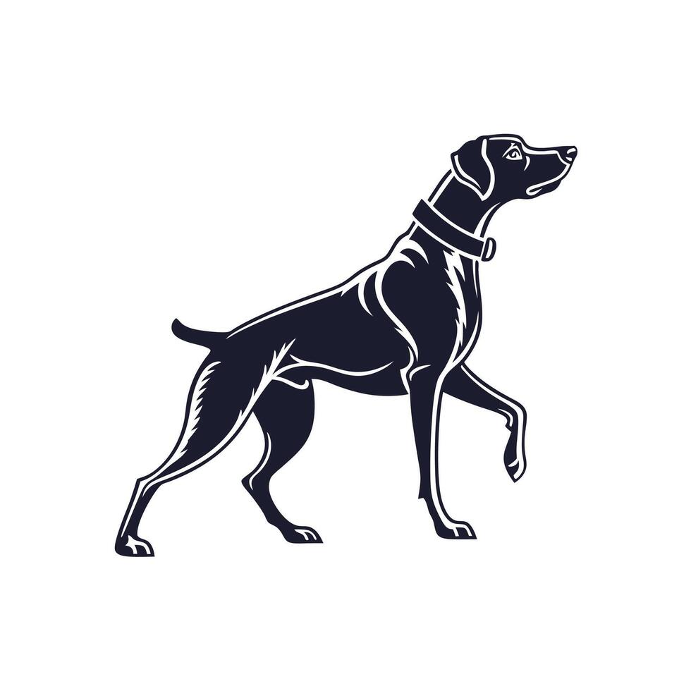 Great Creative simple dog silhouette Style with white background design vector