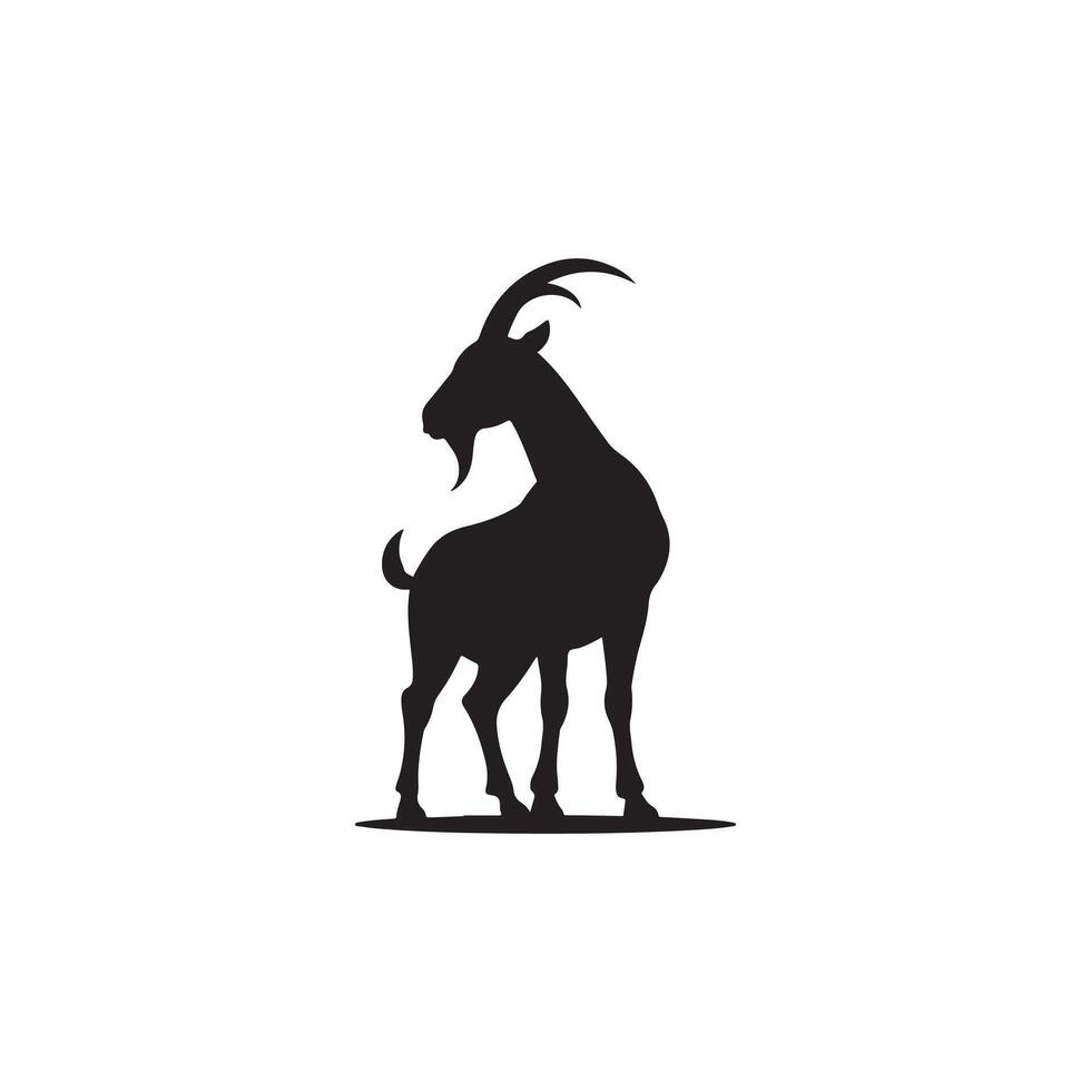 Creative Simple Goat silhouette white background design template vector