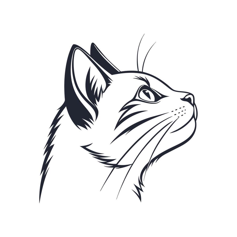 Creative Cat silhouette Style with white background template vector