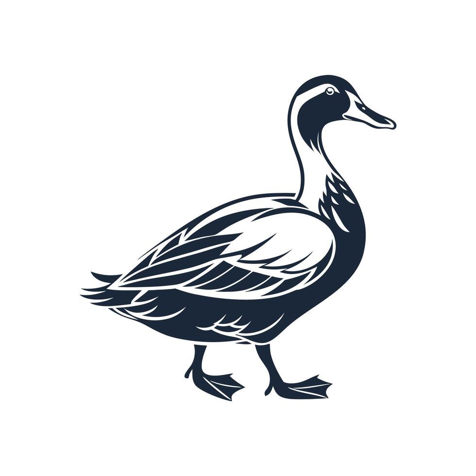 Amazing Duck silhouette Style vector