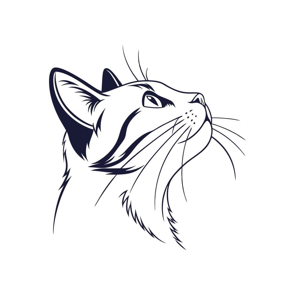 Creative Simple Cat silhouette Style white background template vector