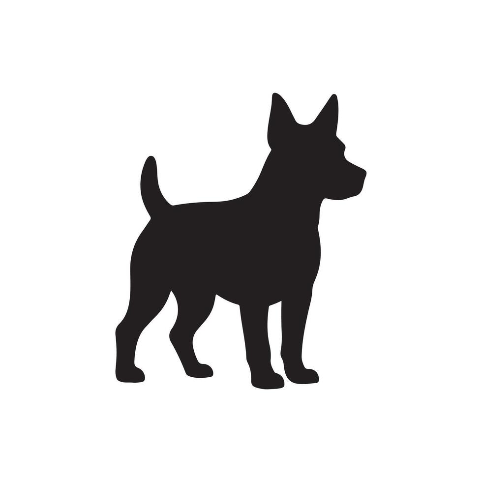 The Simple Dog silhouette Style with white design vector