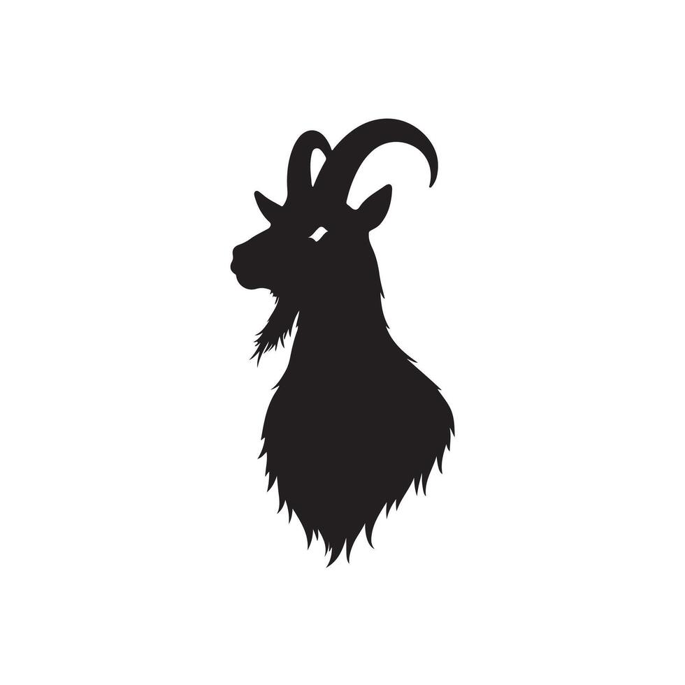 Creative Simple Goat silhouette Style white background design template vector
