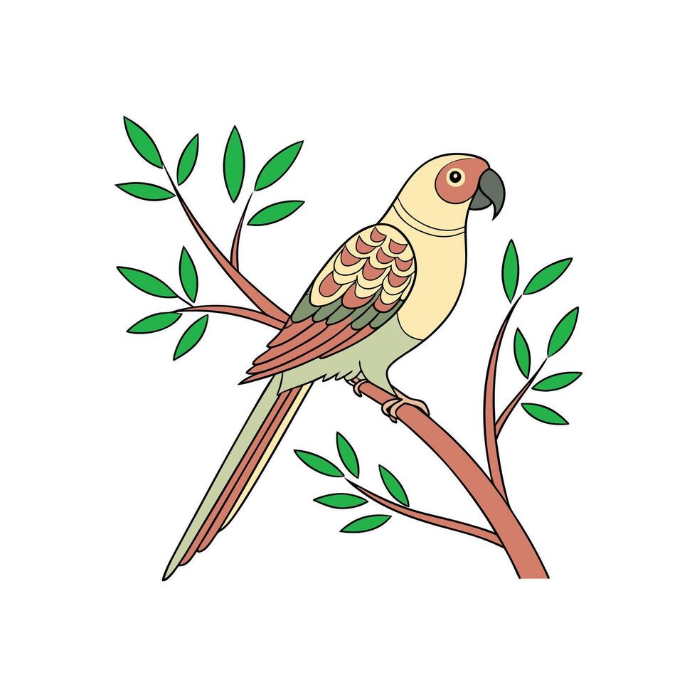 Colorful Parrot Bird silhouette with white background design template vector