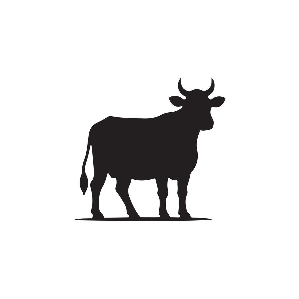 New Simple Cow silhouette Style with design vector