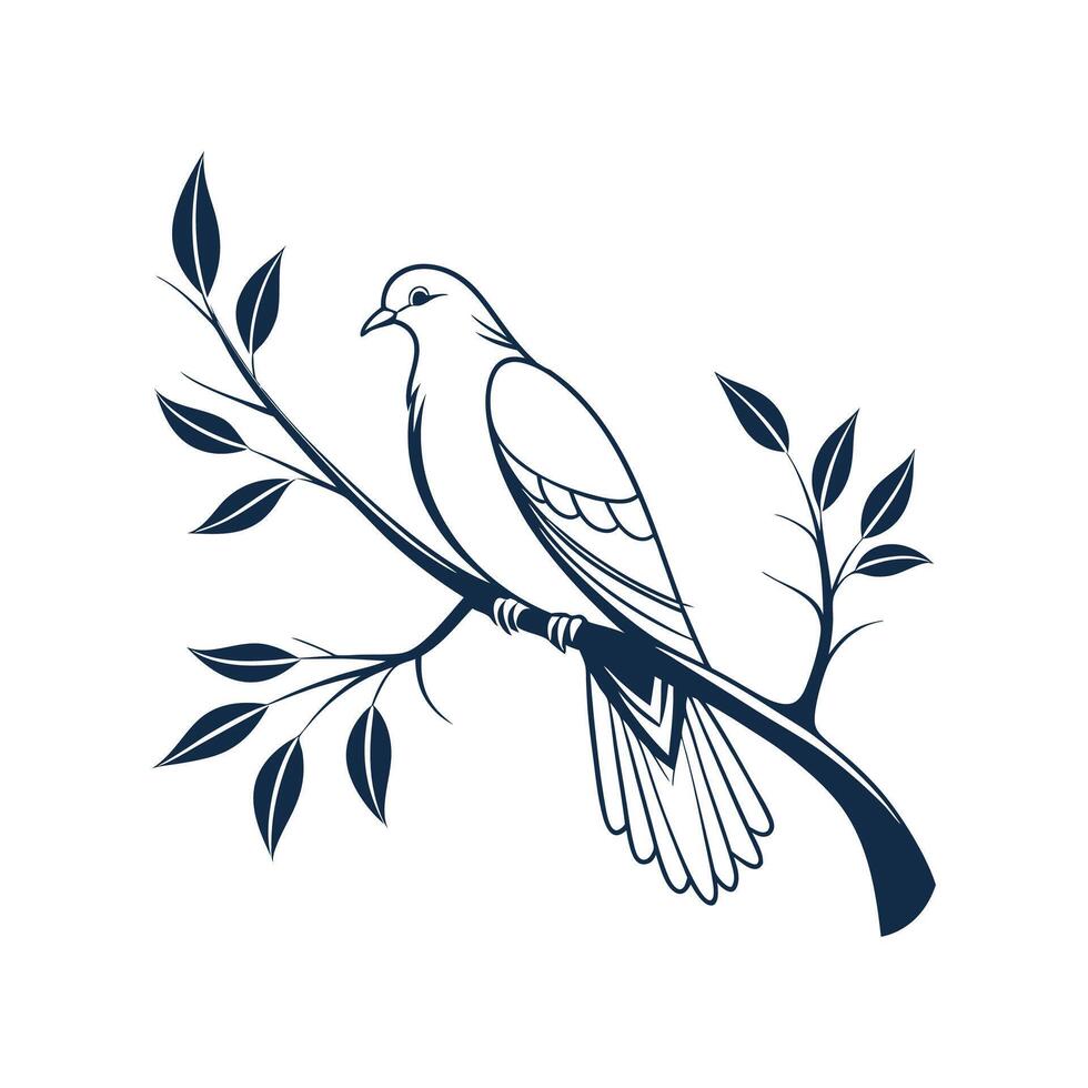 Creative Dove bird silhouette Style vector