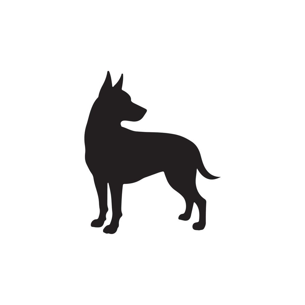 The Simple Dog silhouette Style with design vector
