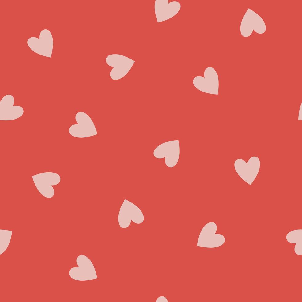 Simple heart seamless pattern.Red and pink. Valentine's day with colorful hearts. Endless ornament with beautiful hearts for Valentine's Day. Red and pink. Suitable for gift wrap or greeting card. vector