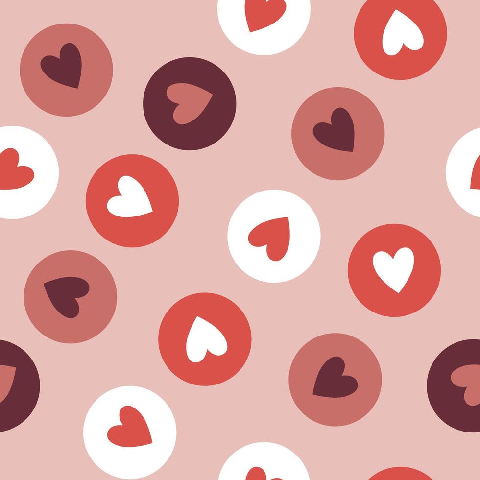 Simple heart seamless pattern. Valentine's day with colorful hearts. Endless ornament with trendy hearts for Valentine's Day. Suitable for gift wrap or greeting card. vector