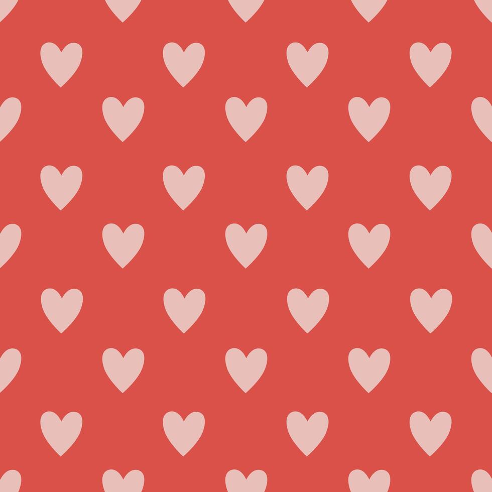 Heart seamless pattern. Endless ornament with beautiful hearts for Valentine's Day.Valentine's day with colorful hearts. Red and pink. Suitable for gift wrap or greeting card. vector