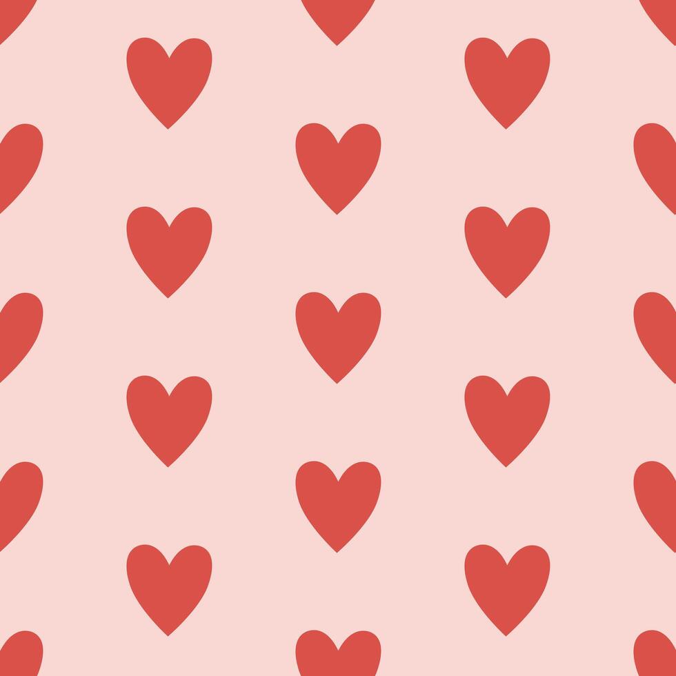 Heart seamless pattern. Valentine's day with colorful hearts. Endless ornament with beautiful hearts for Valentine's Day. Red and pink. Suitable for gift wrap or greeting card. vector