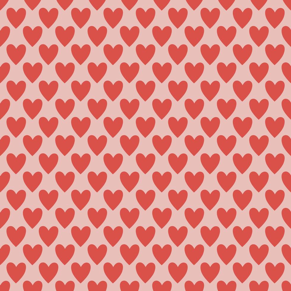 Simple heart seamless pattern. Red and pink. Valentine's day with colorful hearts. Endless ornament with beautiful hearts for Valentine's Day. Suitable for gift wrap or greeting card. vector