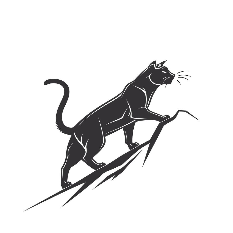 Amazing Cat silhouette Style with white background vector