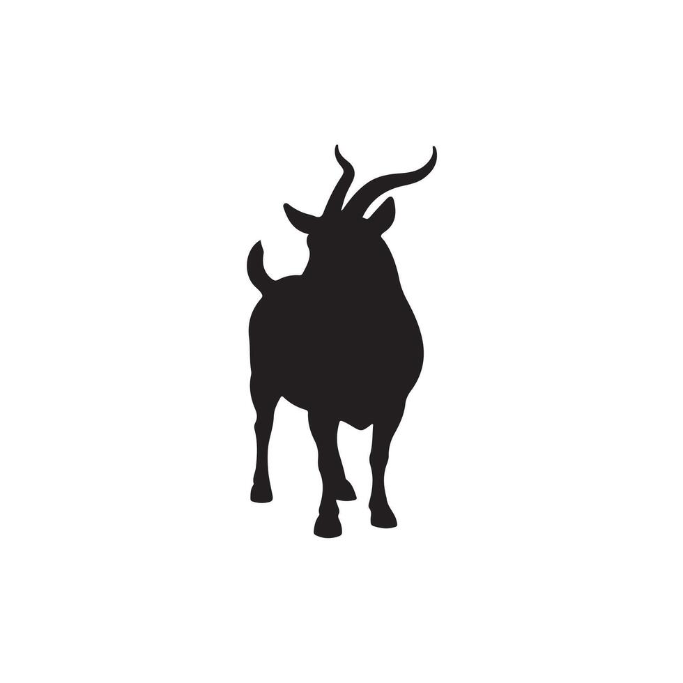 Creative Simple Goat silhouette Style with white background design template vector