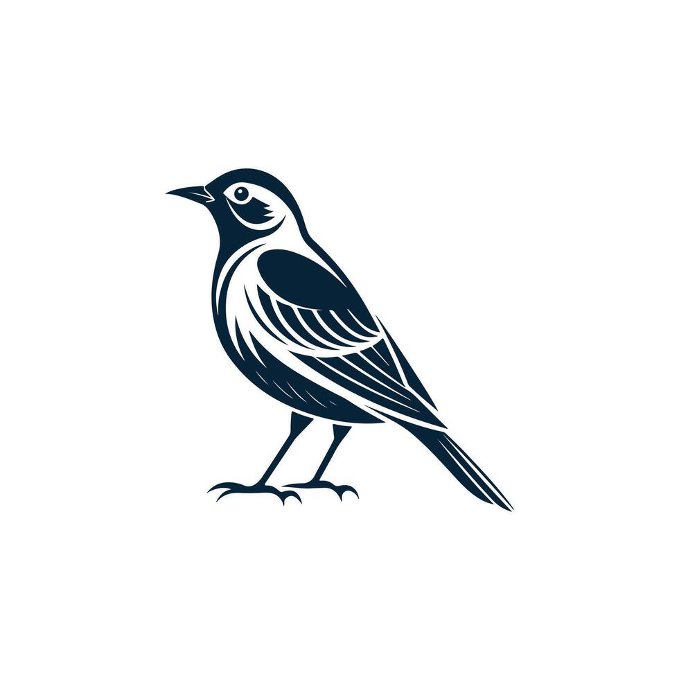Simple Modern Bird silhouette Style white background vector