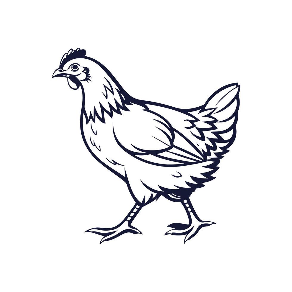 Creative simple Hen silhouette Style vector