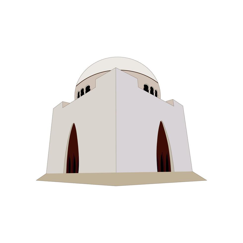 Mazar e Quaid e Azam Illustration Design, Quaid e Azam mausoleum, Quaid e Azam Mazar and Tomb vector