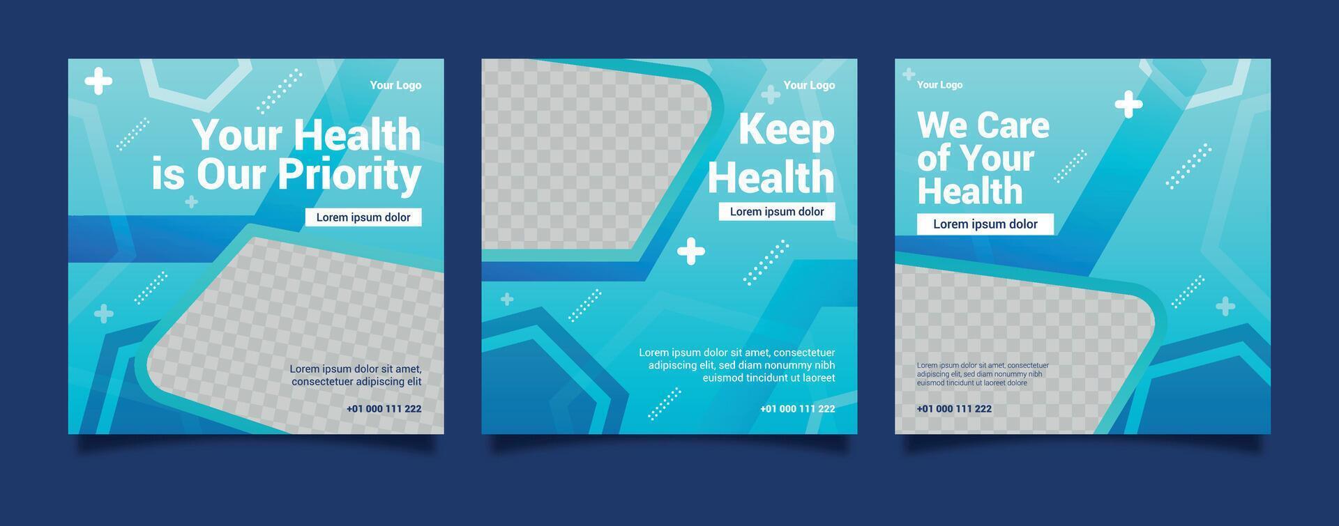 Healthcare Flyer Layout , medical flyer or poster design layout. Web banner ads for promotional design with blue color. vector