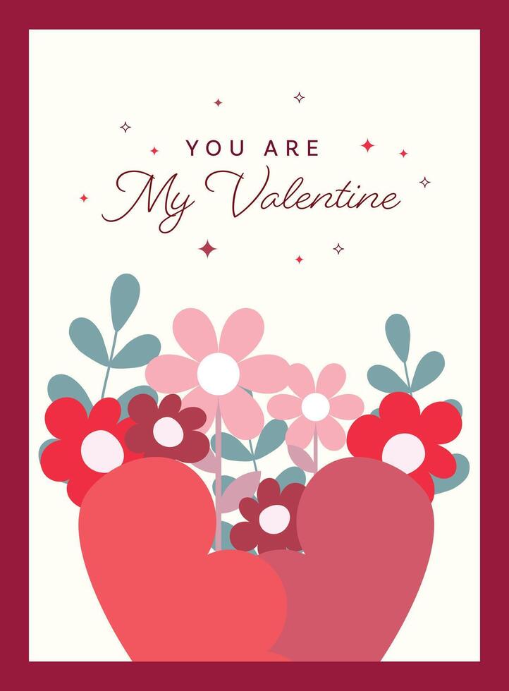 bouquet Valentine's Day poster, greeting card, and template set with modern designs featuring hearts, flowers, and typography. Ideal for celebrations, ads, branding, and promotional materials. vector