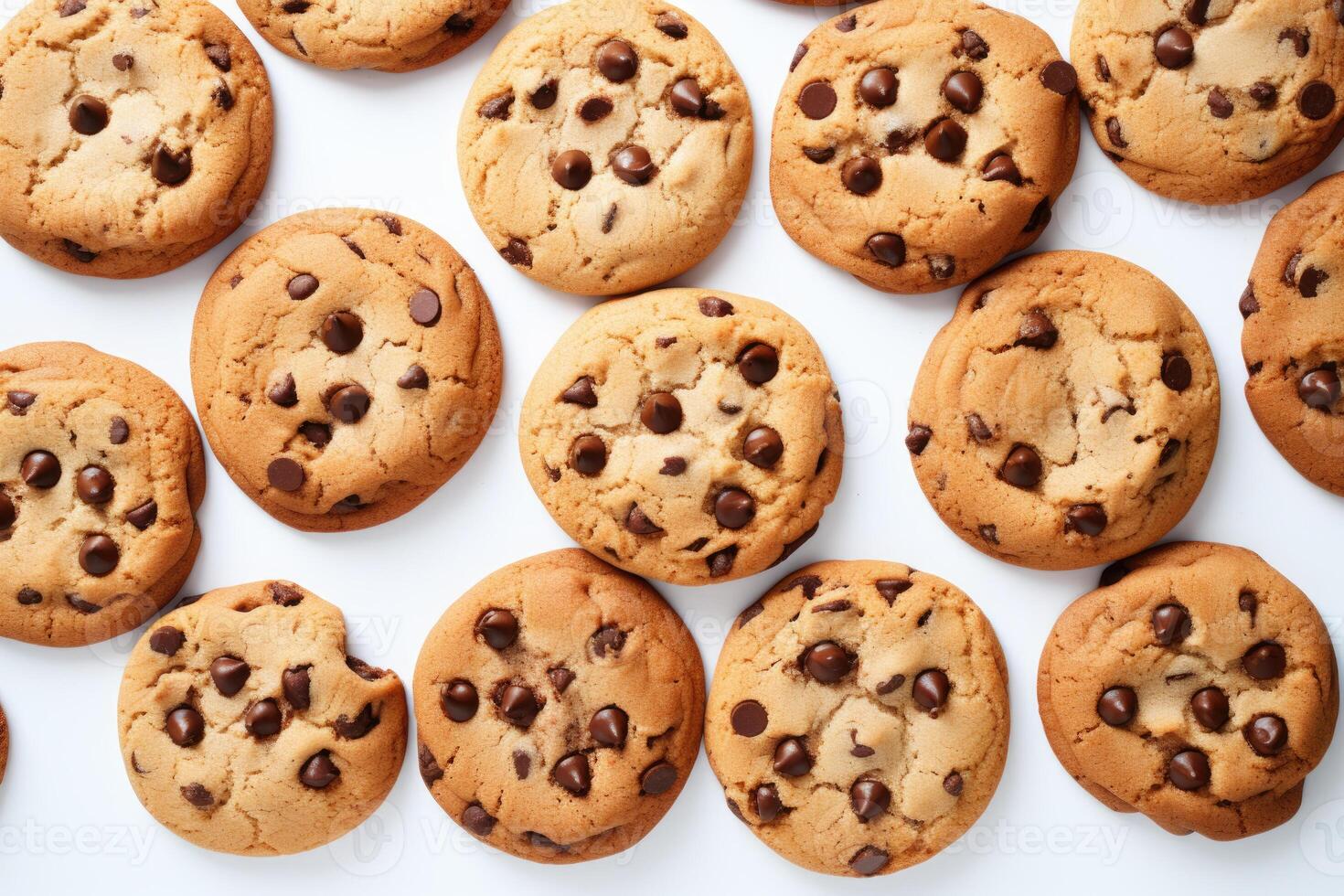 Sponge cookies with chocolate chips photo