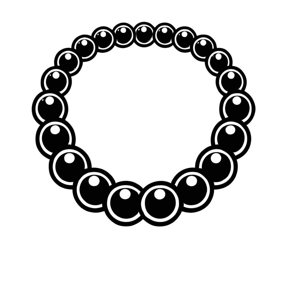 A black and white drawing of a bracelet vector