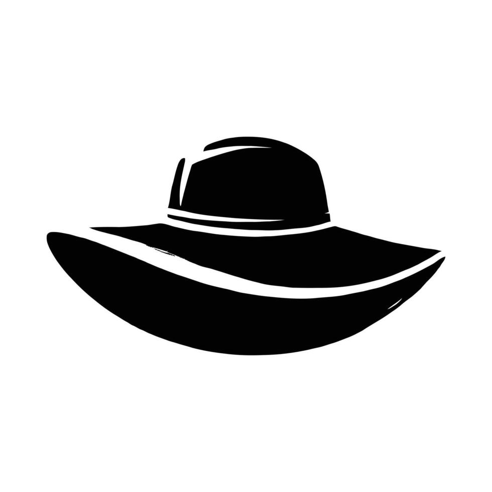 A black hat icon on a white background vector