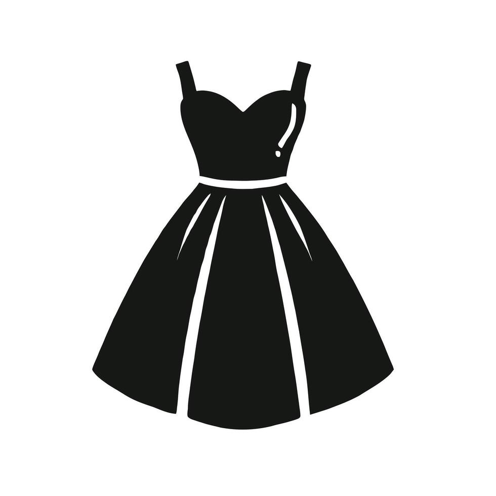 A black dress on a white background vector