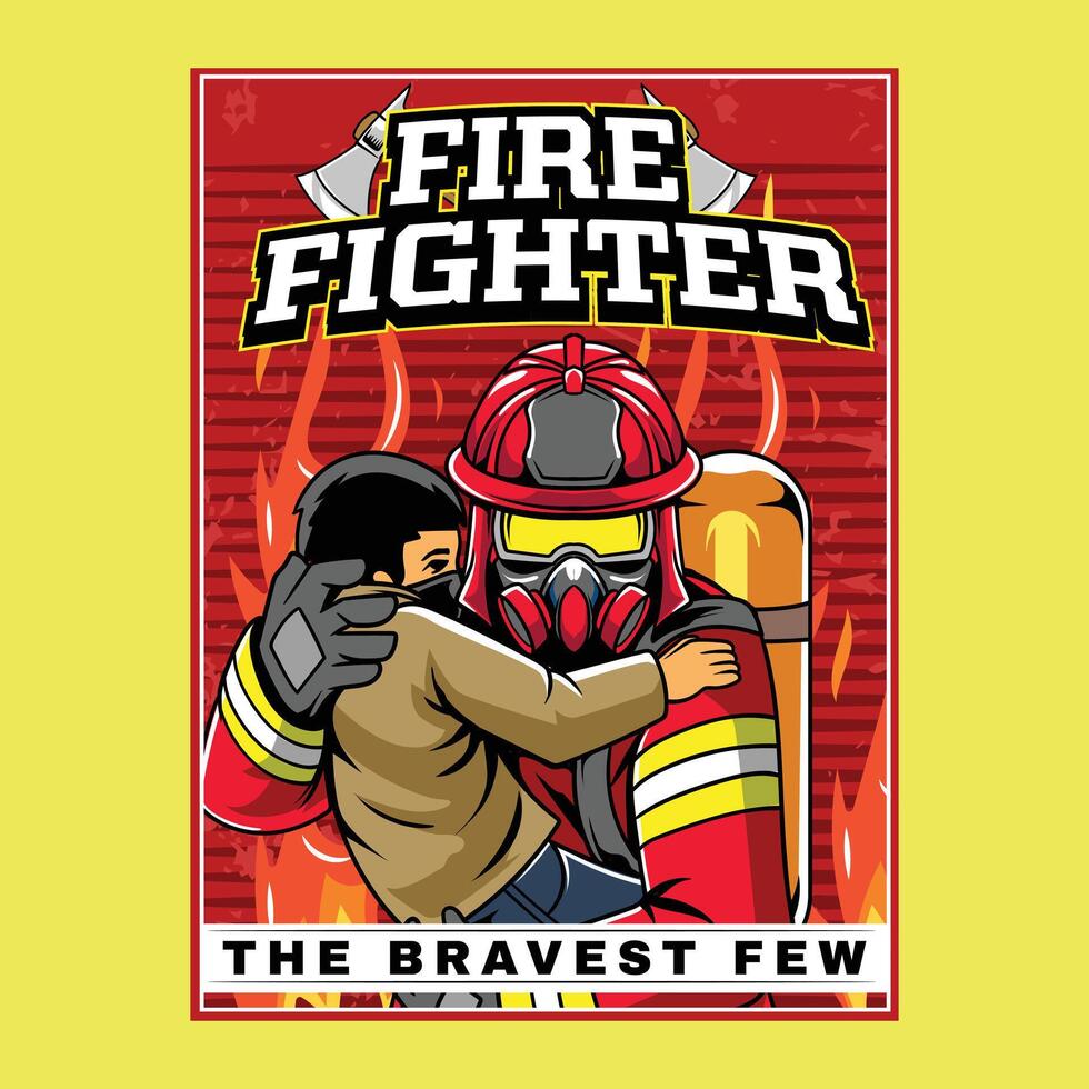 International Firefighter Day May 4 Celebration Illustration for sticker, poster, flyer, brochure, invitation, greeting card, banner, campaign, t-shirt, apparel, social media, template vector