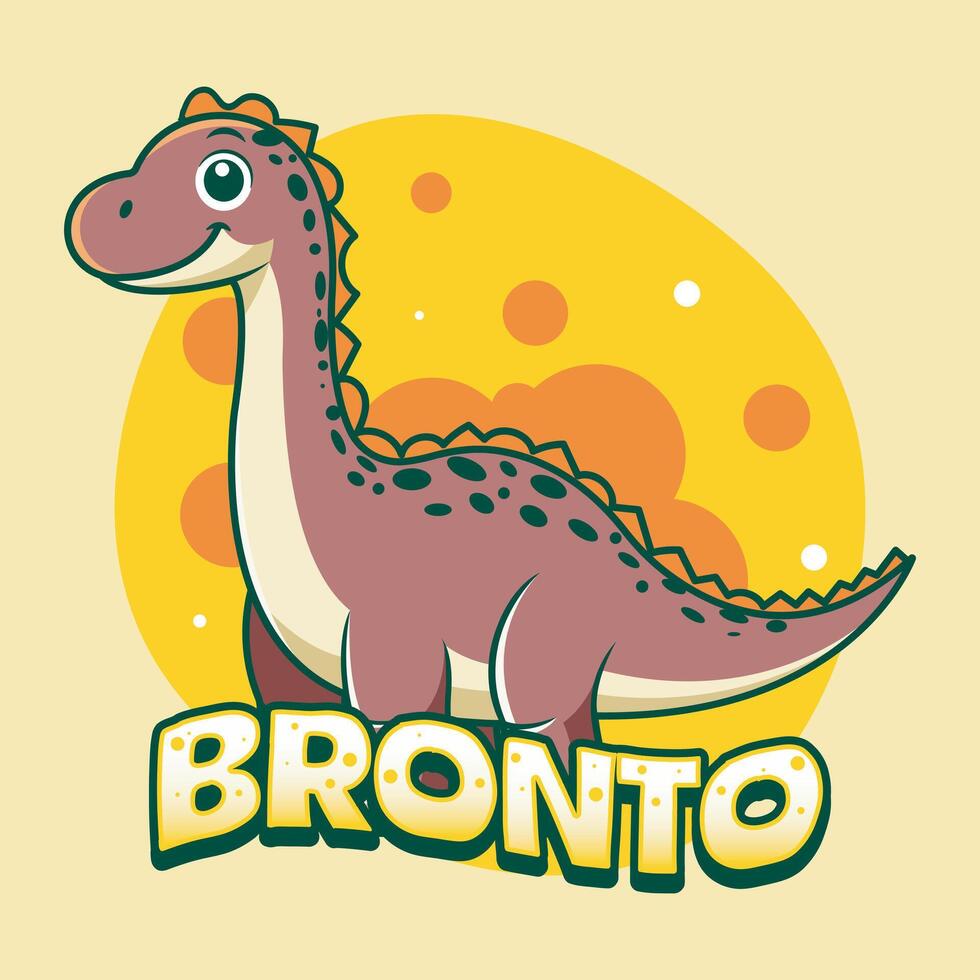 Brontosaurus Character Illustration Design vector
