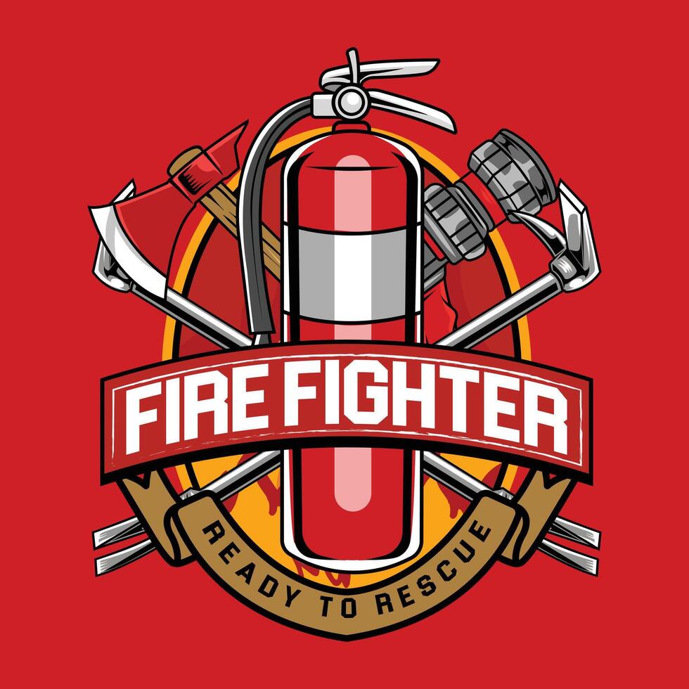International Firefighter Day May 4 Illustration for sticker and apparel vector