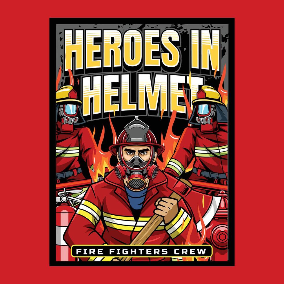 International Firefighter Day May 4 Celebration Illustration for sticker, poster, flyer, brochure, invitation, greeting card, banner, campaign, t-shirt, apparel, social media, template vector