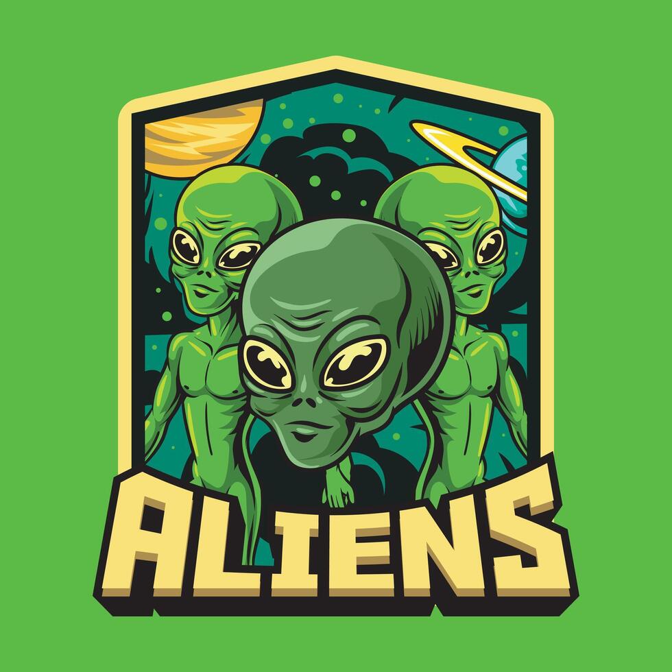Alien UFO Cartoon Illustration vector