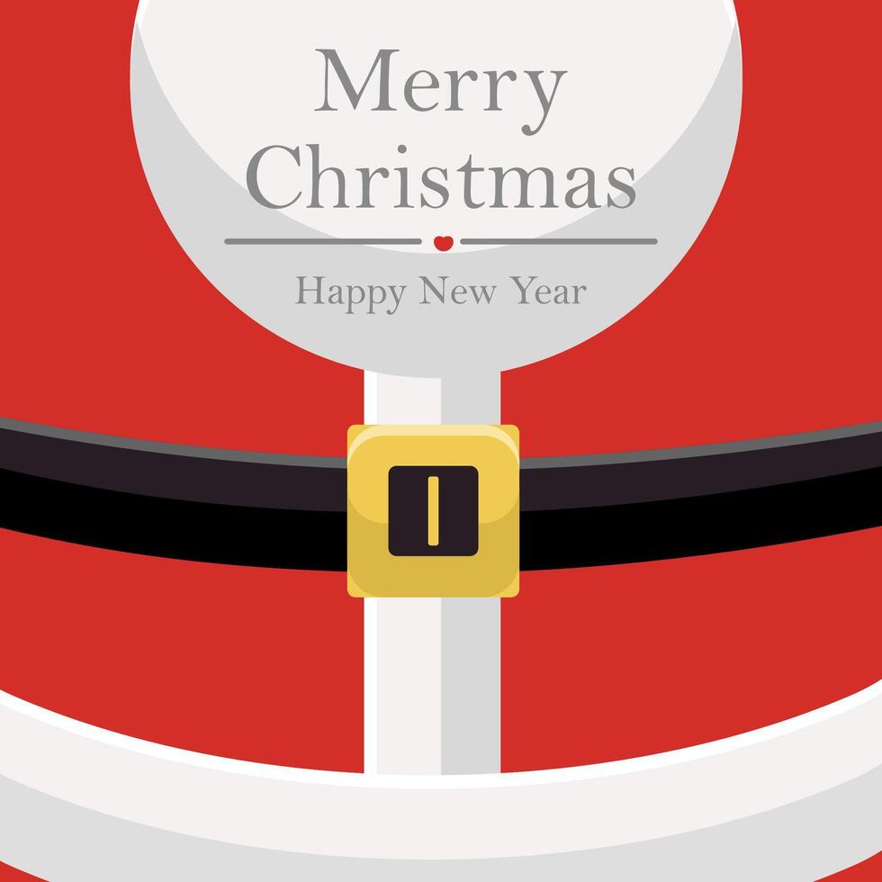 Flat illustration merry christmas card with santa costume vector