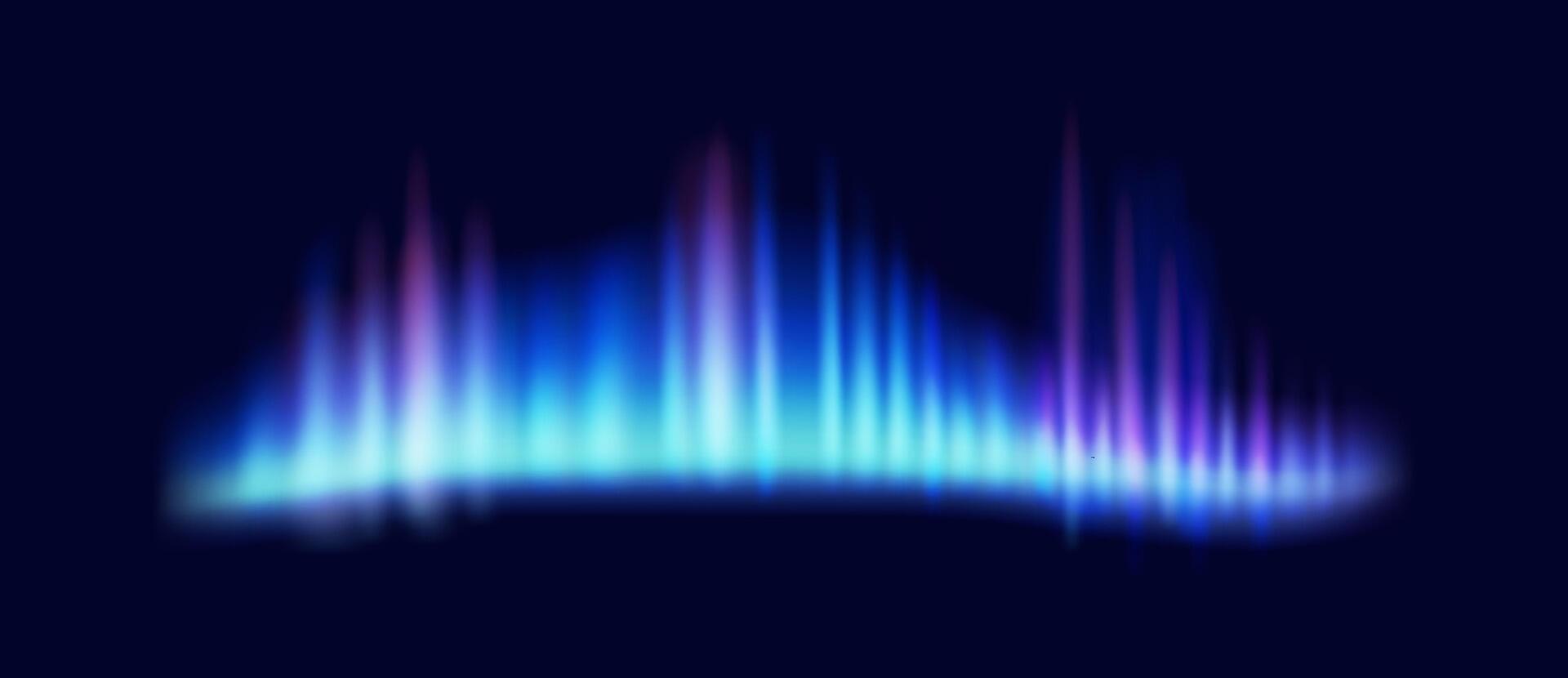 Northern lights creating magical atmosphere realistic illustration. Mesmerizing display in night sky 3d object on dark background vector