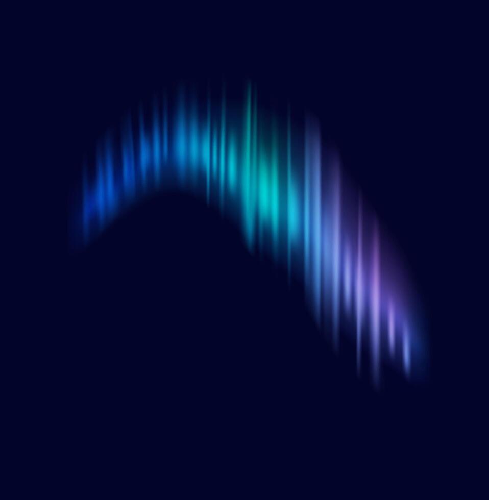 Aurora borealis painting night sky with vibrant hues realistic illustration. Breathtaking natural spectacle 3d object on dark background vector