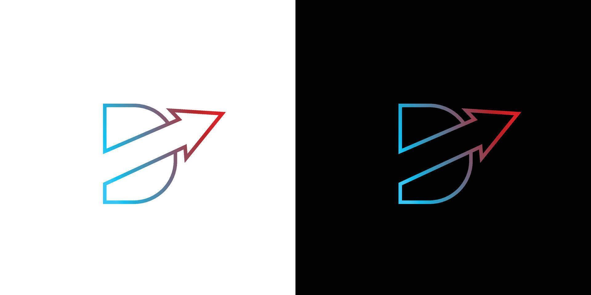 Unique and modern D Arrow logo design vector