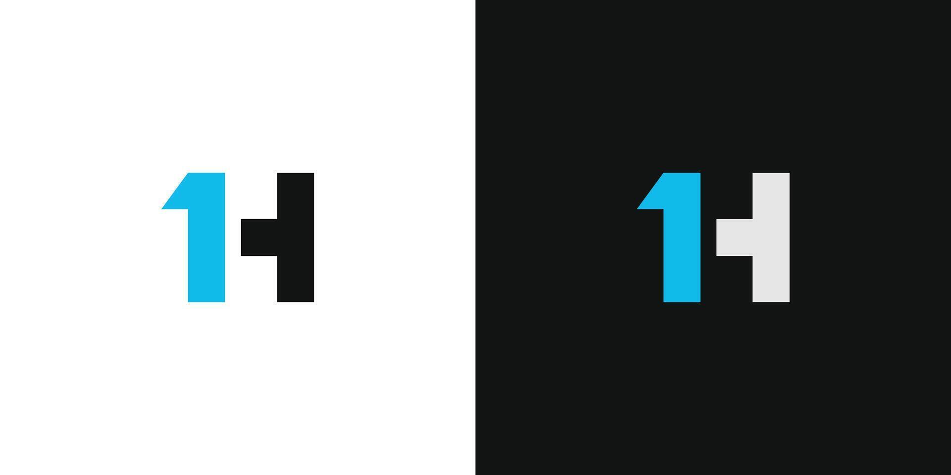 Modern and unique 1H logo design vector