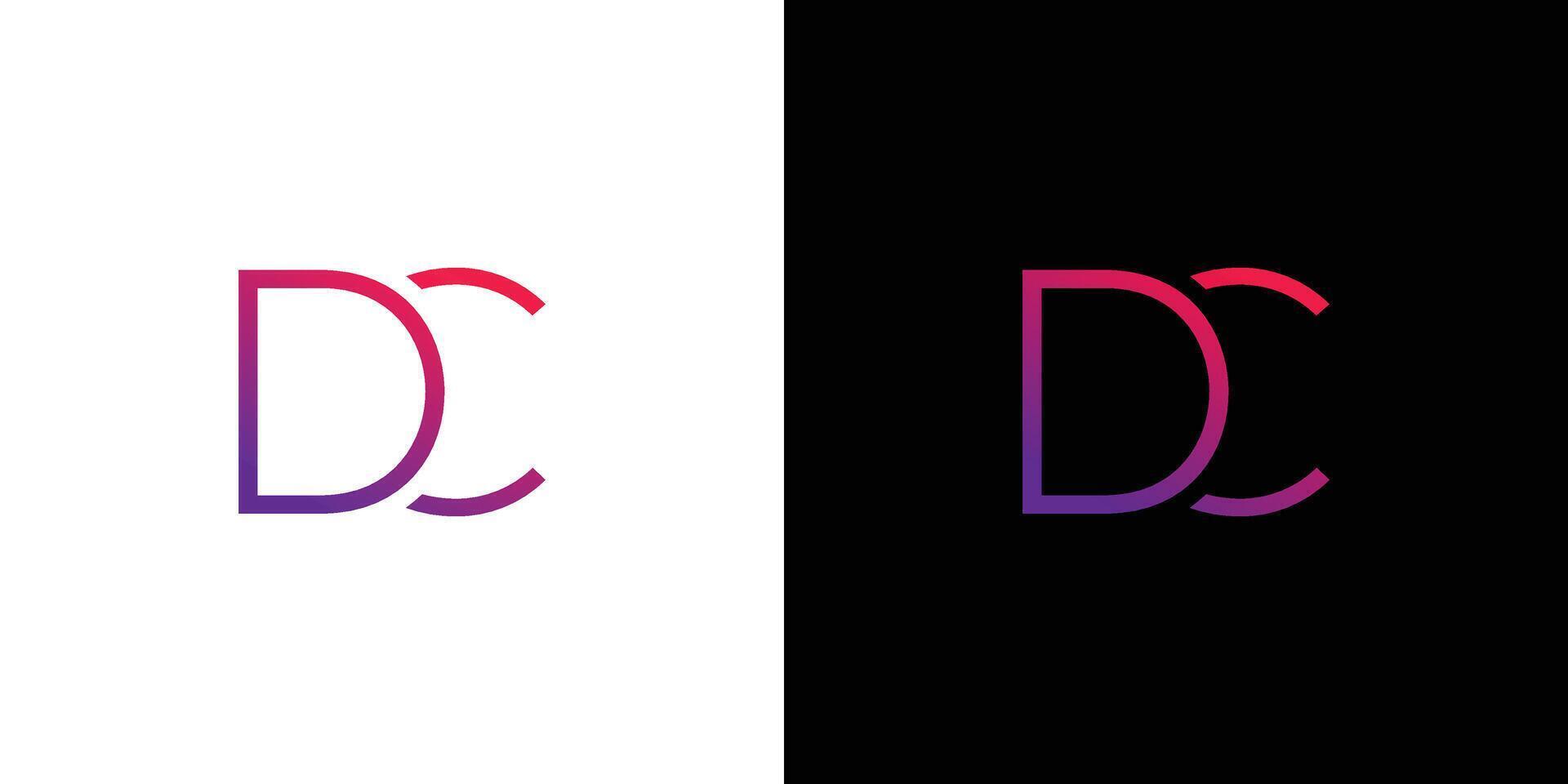 Modern Gradient DC Logo Design on Split Background vector