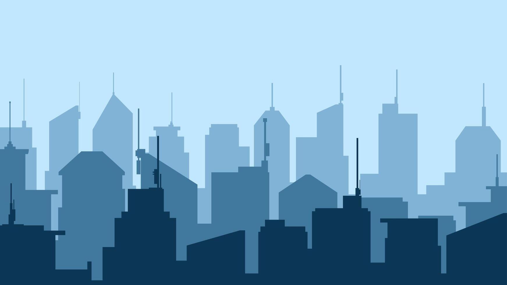 Landscape illustration of cityscape and skyline buildings vector