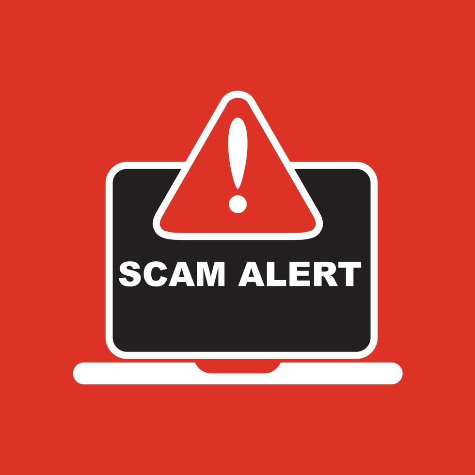 Scam alert. Hacker attack and web security concept, phishing scam. Network and internet security. vector
